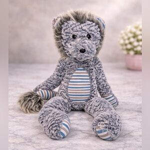 🎉HP🎉Douglas Color Stripe Lion Plush Stuffed Animal Grey Blue White Tummy MWT